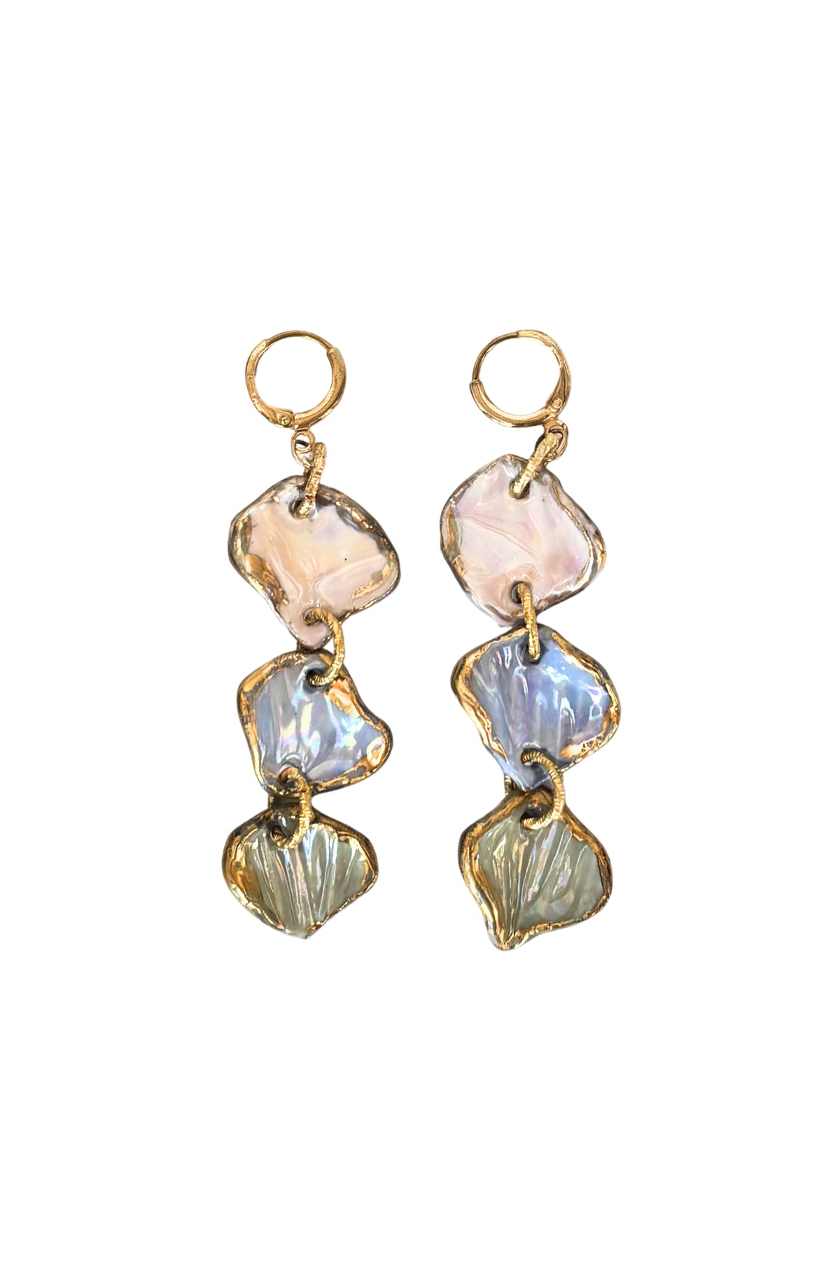 Carousel Pastel Drop Earrings - 18k Gold Plated